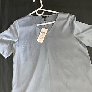 Eileen Fisher Soft Blue V-Neck Blouse